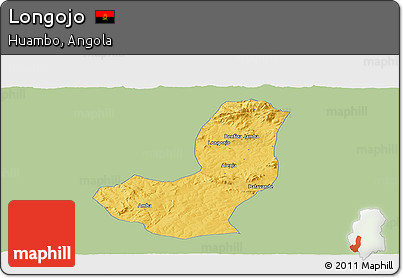 Savanna Style Panoramic Map of Longojo, single color outside