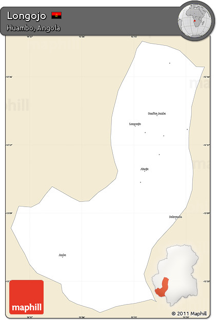 Classic Style Simple Map of Longojo, single color outside