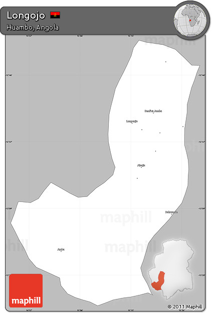 Gray Simple Map of Longojo, single color outside