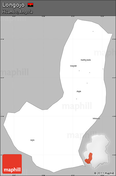 Gray Simple Map of Longojo, single color outside