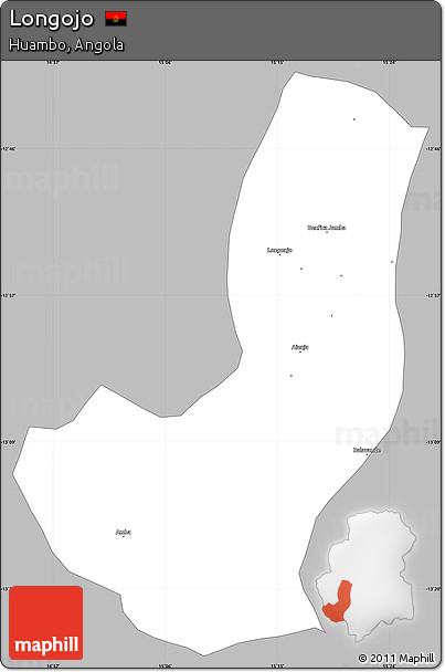 Gray Simple Map of Longojo, single color outside