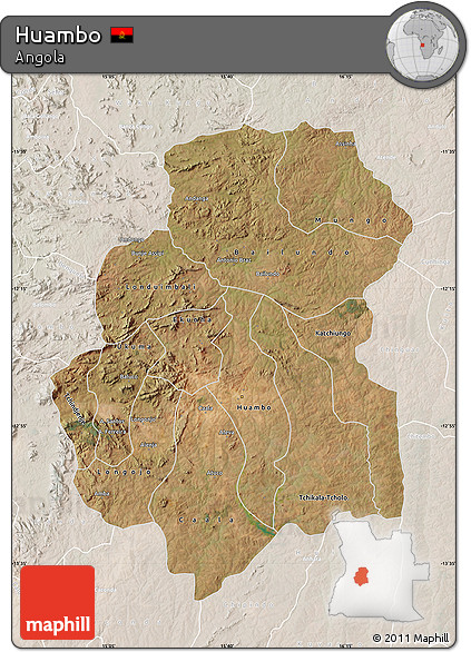 Satellite Map of Huambo, lighten