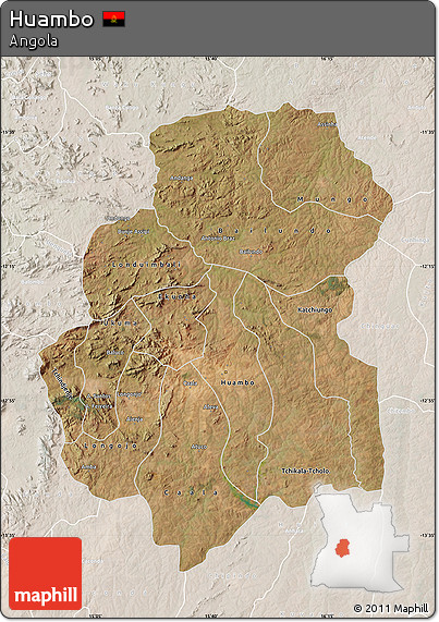 Satellite Map of Huambo, lighten