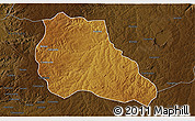 Physical 3D Map of Mungo, darken