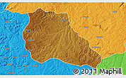 Physical 3D Map of Mungo, political outside