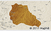 Physical 3D Map of Mungo, shaded relief outside