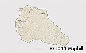 Shaded Relief 3D Map of Mungo, cropped outside