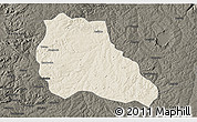 Shaded Relief 3D Map of Mungo, darken