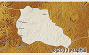 Shaded Relief 3D Map of Mungo, physical outside