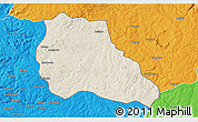 Shaded Relief 3D Map of Mungo, political outside