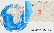 Shaded Relief Location Map of Mungo
