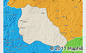 Shaded Relief Map of Mungo, political outside