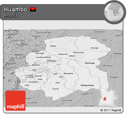 Gray Panoramic Map of Huambo