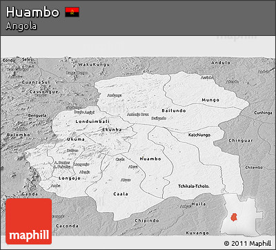 Gray Panoramic Map of Huambo
