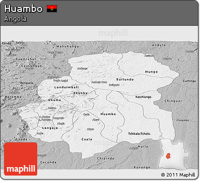 Gray Panoramic Map of Huambo