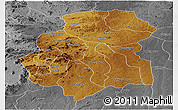 Physical Panoramic Map of Huambo, desaturated