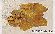 Physical Panoramic Map of Huambo, lighten