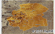 Physical Panoramic Map of Huambo, semi-desaturated