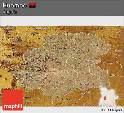 Satellite Panoramic Map of Huambo, physical outside