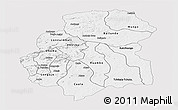 Silver Style Panoramic Map of Huambo, single color outside
