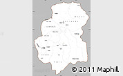Gray Simple Map of Huambo, cropped outside
