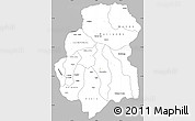 Gray Simple Map of Huambo, single color outside