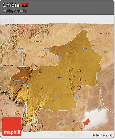 Physical 3D Map of Chibia, satellite outside