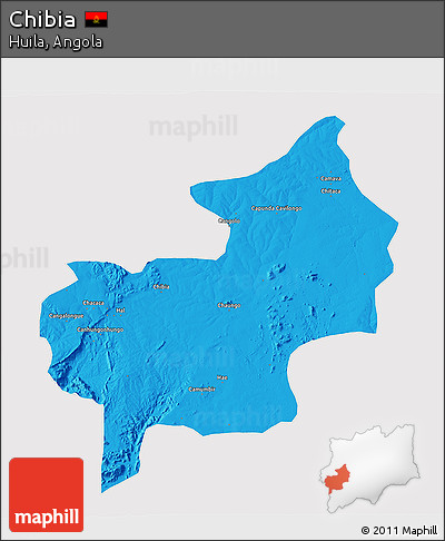 Political 3D Map of Chibia, cropped outside