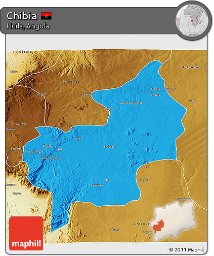 Political 3D Map of Chibia, physical outside