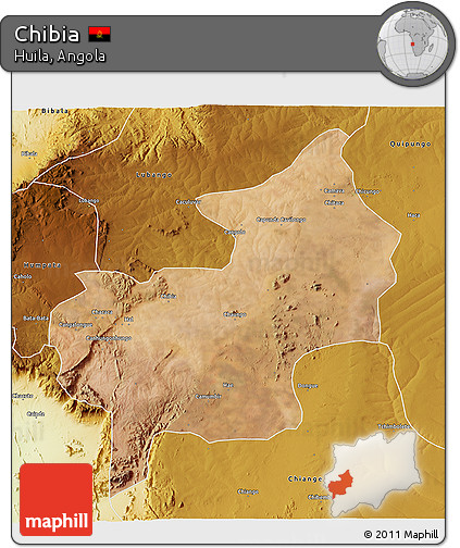 Satellite 3D Map of Chibia, physical outside