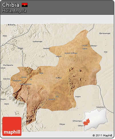 Satellite 3D Map of Chibia, shaded relief outside