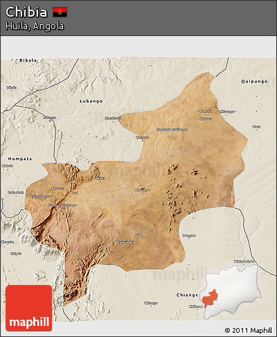 Satellite 3D Map of Chibia, shaded relief outside