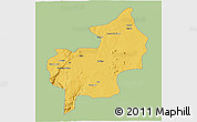 Savanna Style 3D Map of Chibia, single color outside