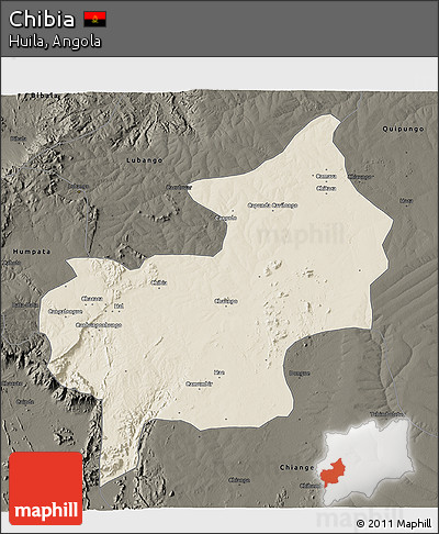 Shaded Relief 3D Map of Chibia, darken