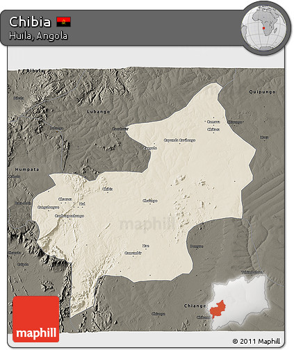 Shaded Relief 3D Map of Chibia, darken
