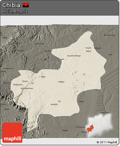Shaded Relief 3D Map of Chibia, darken