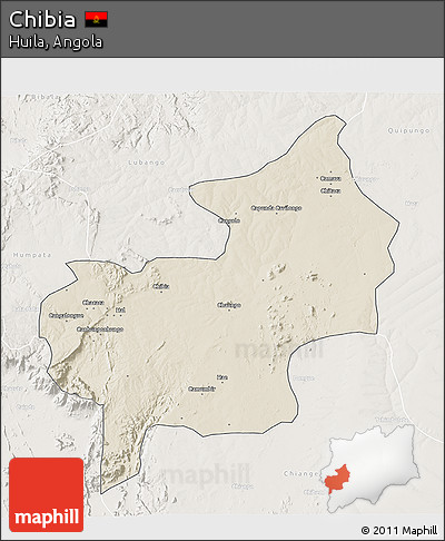 Shaded Relief 3D Map of Chibia, lighten