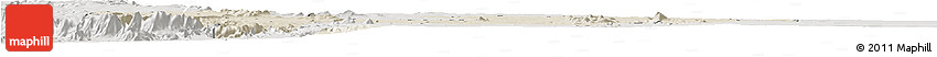 Shaded Relief Horizon Map of Chibia, lighten, semi-desaturated