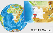 Physical Location Map of Chibia, highlighted country, highlighted parent region, within the entire country