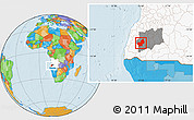 Political Location Map of Chibia, highlighted country, highlighted parent region