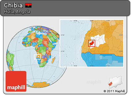 Political Location Map of Chibia, highlighted parent region