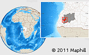 Shaded Relief Location Map of Chibia, highlighted country, highlighted parent region