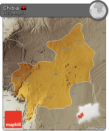 Physical Map of Chibia, semi-desaturated