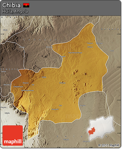 Physical Map of Chibia, semi-desaturated