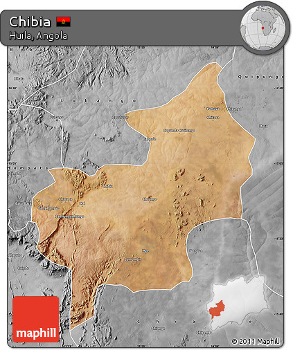 Satellite Map of Chibia, desaturated