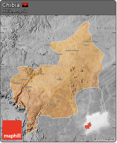 Satellite Map of Chibia, desaturated