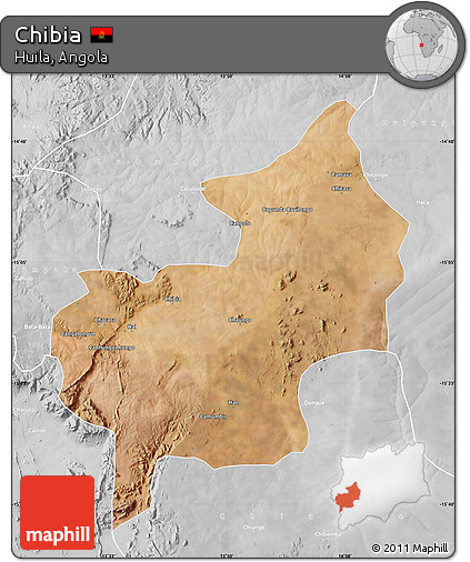 Satellite Map of Chibia, lighten, desaturated