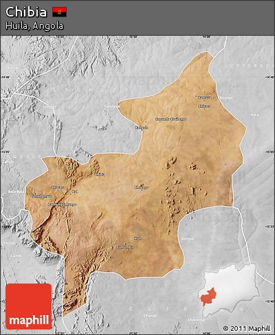 Satellite Map of Chibia, lighten, desaturated