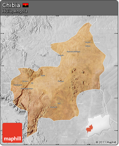 Satellite Map of Chibia, lighten, desaturated