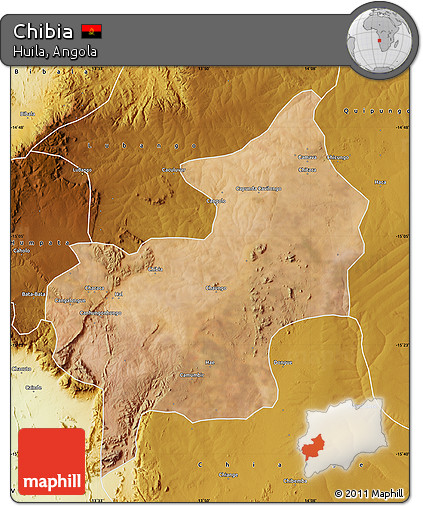Satellite Map of Chibia, physical outside
